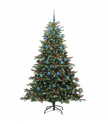vidaXL vidaXL Artificial Hinged Christmas Tree with Cones and Berries