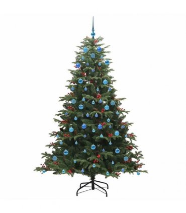 vidaXL vidaXL Artificial Hinged Christmas Tree with Cones and Berries