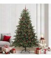 vidaXL vidaXL Artificial Hinged Christmas Tree with Cones and Berries