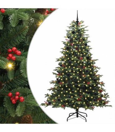 vidaXL vidaXL Artificial Hinged Christmas Tree with Cones and Berries