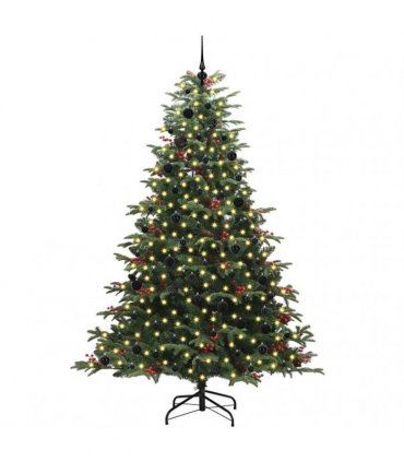 vidaXL vidaXL Artificial Hinged Christmas Tree with Cones and Berries