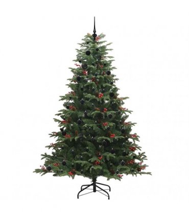 vidaXL vidaXL Artificial Hinged Christmas Tree with Cones and Berries