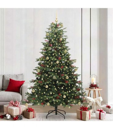 vidaXL vidaXL Artificial Hinged Christmas Tree with Cones and Berries