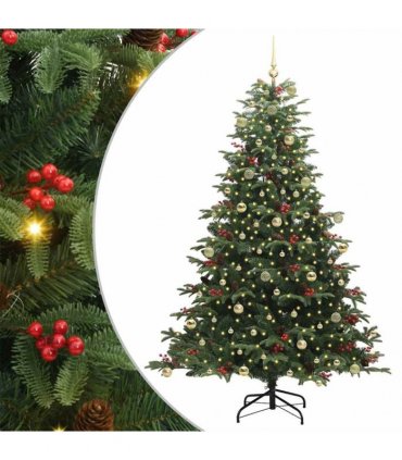 vidaXL vidaXL Artificial Hinged Christmas Tree with Cones and Berries