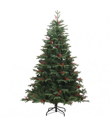 vidaXL vidaXL Artificial Hinged Christmas Tree with Cones and Berries
