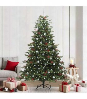 vidaXL vidaXL Artificial Hinged Christmas Tree with Cones and Berries