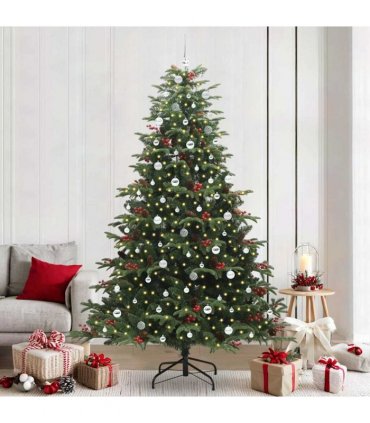vidaXL vidaXL Artificial Hinged Christmas Tree with Cones and Berries