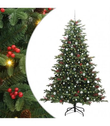 vidaXL vidaXL Artificial Hinged Christmas Tree with Cones and Berries