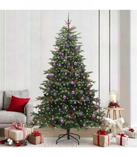 vidaXL vidaXL Artificial Hinged Christmas Tree with Cones and Berries