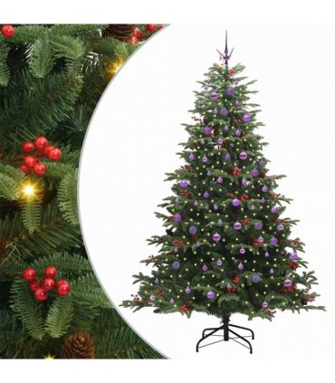 vidaXL vidaXL Artificial Hinged Christmas Tree with Cones and Berries