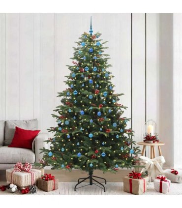 vidaXL vidaXL Artificial Hinged Christmas Tree with Cones and Berries