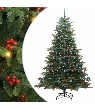 vidaXL vidaXL Artificial Hinged Christmas Tree with Cones and Berries