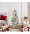 vidaXL Artificial Hinged Christmas Tree Flocked Green and White 120 cm