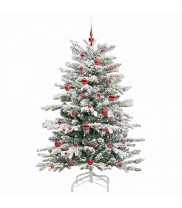 vidaXL Artificial Hinged Christmas Tree Green and White 150 cm
