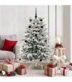 vidaXL Artificial Hinged Christmas Tree Green and White 150 cm