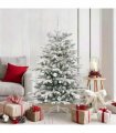 vidaXL Artificial Hinged Christmas Tree Green and White 150 cm
