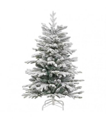 vidaXL Artificial Hinged Christmas Tree Green and White 150 cm