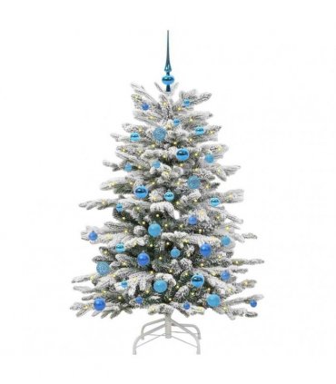 vidaXL Artificial Hinged Christmas Tree Green and White 150 cm