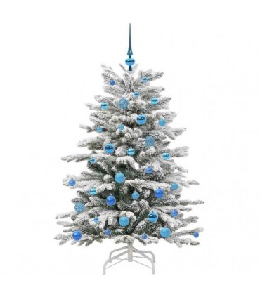vidaXL Artificial Hinged Christmas Tree Green and White 150 cm