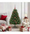 vidaXL Artificial Hinged Christmas Tree 120 cm 150 LEDs Warm White PVC