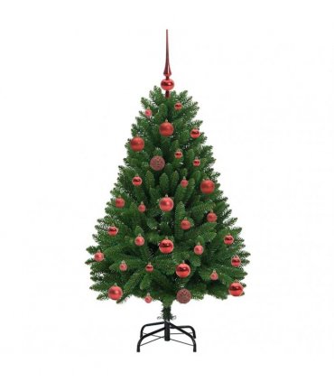 vidaXL Artificial Hinged Christmas Tree 120 cm 150 LEDs Warm White PVC