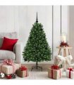 vidaXL Artificial Hinged Christmas Tree 120 cm 150 LEDs Warm White PVC