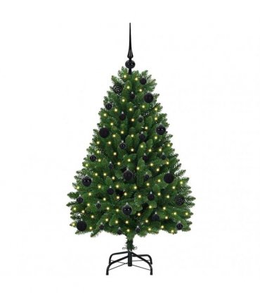 vidaXL Artificial Hinged Christmas Tree 120 cm 150 LEDs Warm White PVC