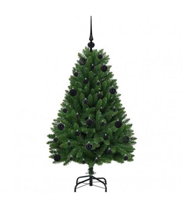 vidaXL Artificial Hinged Christmas Tree 120 cm 150 LEDs Warm White PVC