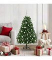 vidaXL Artificial Hinged Christmas Tree 120 cm 150 LEDs Warm White PVC