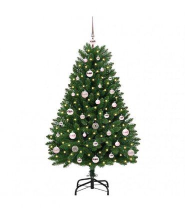 vidaXL Artificial Hinged Christmas Tree 120 cm 150 LEDs Warm White PVC