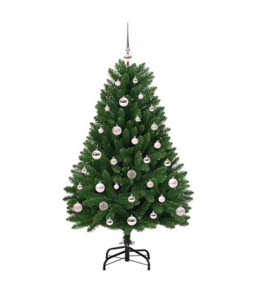 vidaXL Artificial Hinged Christmas Tree 120 cm 150 LEDs Warm White PVC