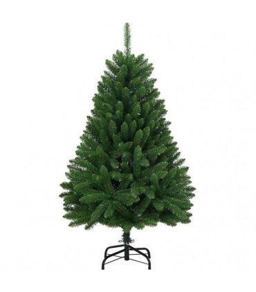 vidaXL Artificial Hinged Christmas Tree 120 cm 150 LEDs Warm White PVC