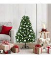 vidaXL Artificial Hinged Christmas Tree 120 cm 150 LEDs Warm White PVC