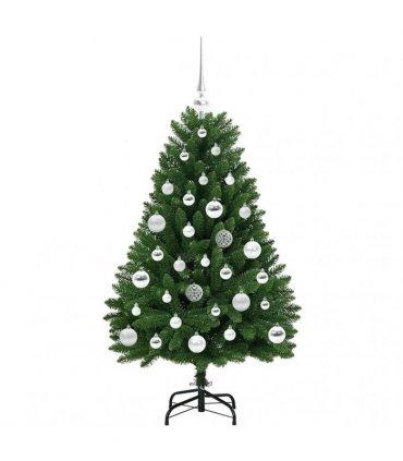vidaXL Artificial Hinged Christmas Tree 120 cm 150 LEDs Warm White PVC
