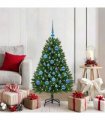 vidaXL Artificial Hinged Christmas Tree 120 cm 150 LEDs Warm White PVC