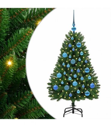 vidaXL Artificial Hinged Christmas Tree 120 cm 150 LEDs Warm White PVC