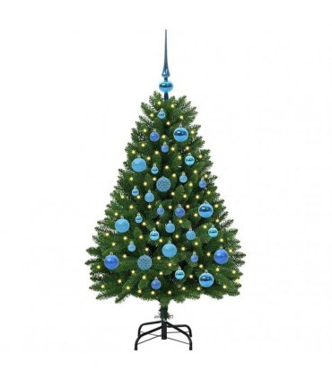 vidaXL Artificial Hinged Christmas Tree 120 cm 150 LEDs Warm White PVC