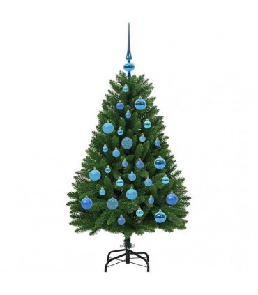 vidaXL Artificial Hinged Christmas Tree 120 cm 150 LEDs Warm White PVC
