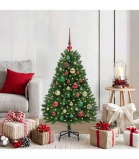 vidaXL Artificial Hinged Christmas Tree 120 cm 150 LEDs Warm White PVC