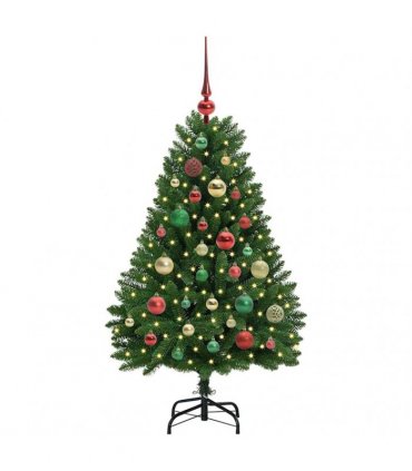 vidaXL Artificial Hinged Christmas Tree 120 cm 150 LEDs Warm White PVC