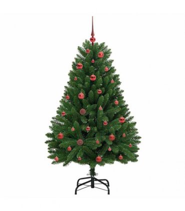 vidaXL Artificial Hinged Christmas Tree 150 cm 150 LEDs Warm White PVC