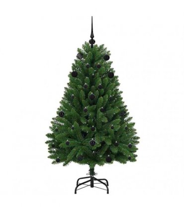 vidaXL Artificial Hinged Christmas Tree 150 cm 150 LEDs Warm White PVC