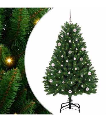 vidaXL Artificial Hinged Christmas Tree 150 cm 150 LEDs Warm White PVC