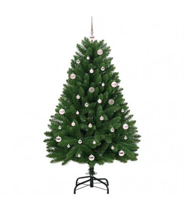 vidaXL Artificial Hinged Christmas Tree 150 cm 150 LEDs Warm White PVC
