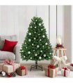 vidaXL Artificial Hinged Christmas Tree 150 cm 150 LEDs Warm White PVC