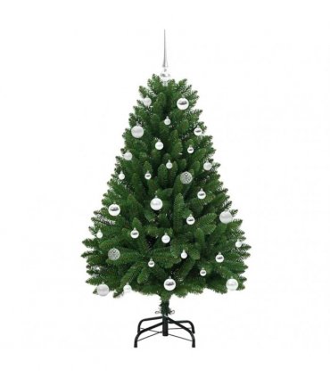 vidaXL Artificial Hinged Christmas Tree 150 cm 150 LEDs Warm White PVC