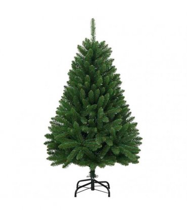 vidaXL Artificial Hinged Christmas Tree 150 cm 150 LEDs Warm White PVC