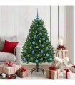 vidaXL Artificial Hinged Christmas Tree 150 cm 150 LEDs Warm White PVC