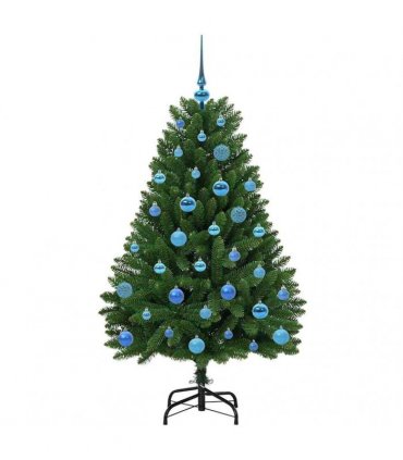 vidaXL Artificial Hinged Christmas Tree 150 cm 150 LEDs Warm White PVC