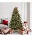 vidaXL Artificial Hinged Christmas Tree 180 cm 300 LEDs Warm White PVC
